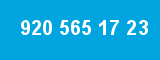 920 565 17 23 920 565 17 23